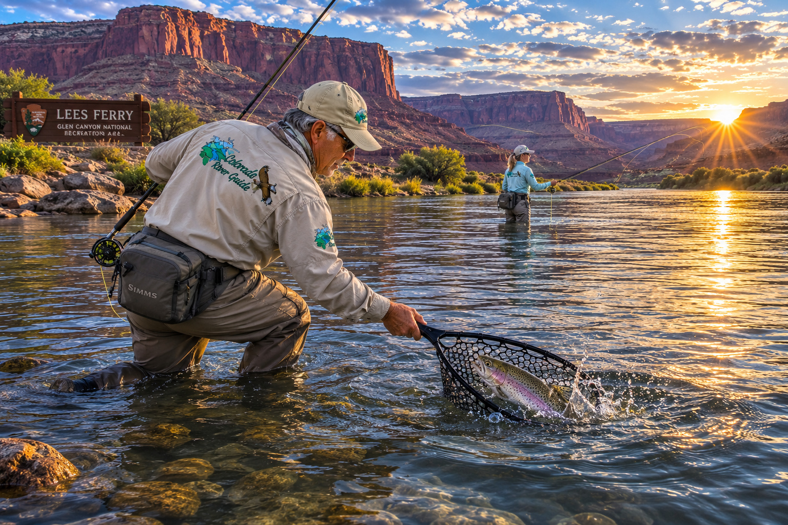 Colorado River Lees Ferry Couple Fly Fishing Trout