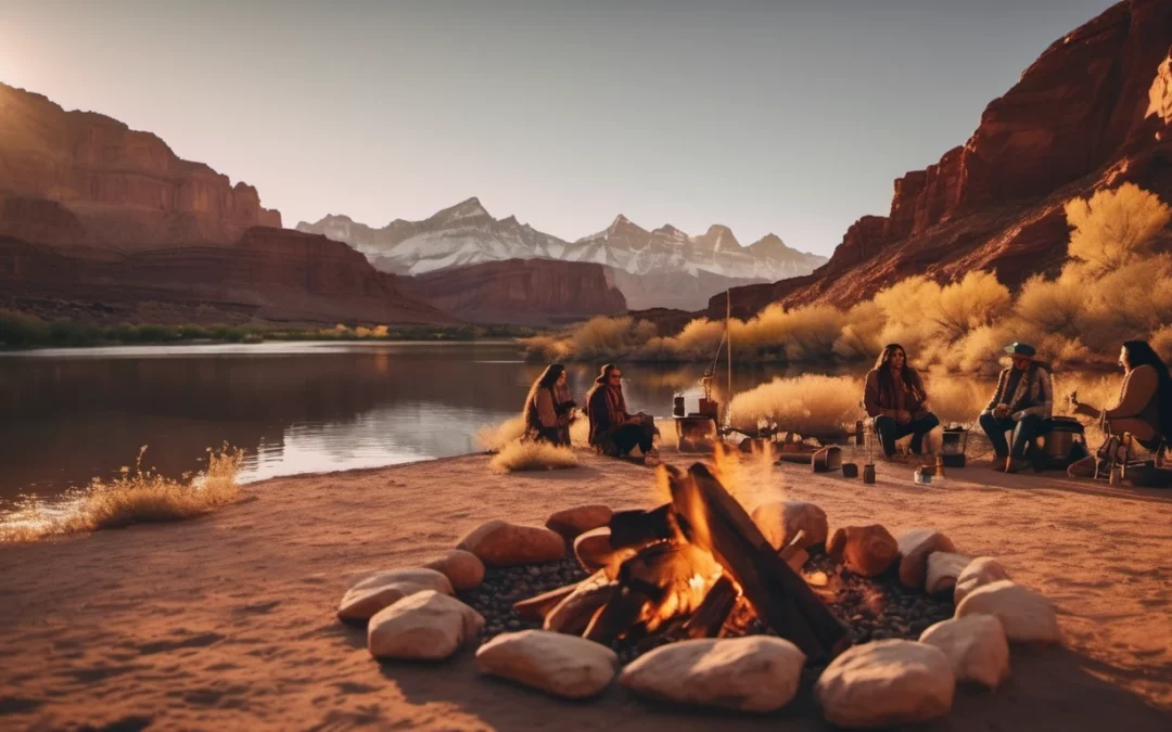 Native Americans Camping on the Colorado River